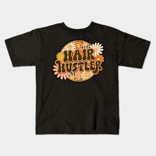 Hair Hustler Retro Groovy Floral Kids T-Shirt